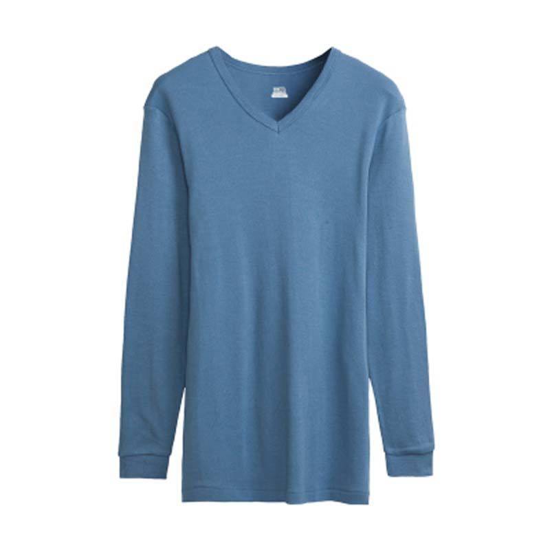 三枪秋衣男秋季纯棉单件薄款保暖上衣打底V领修身棉毛衫长袖内穿