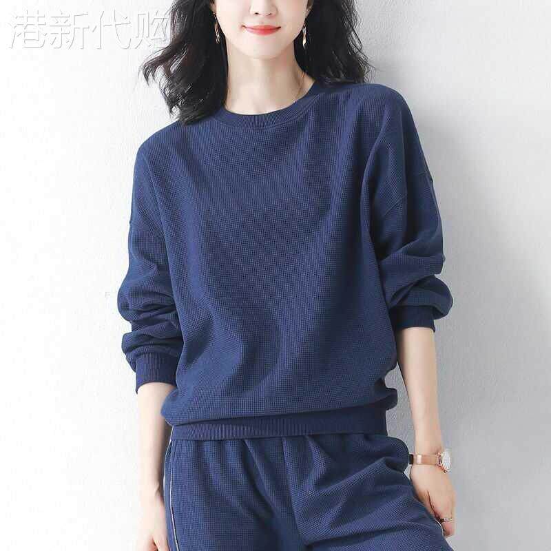 运动套装女春秋2025新款时尚基础款卫衣裤休闲大码宽松纯棉两件套
