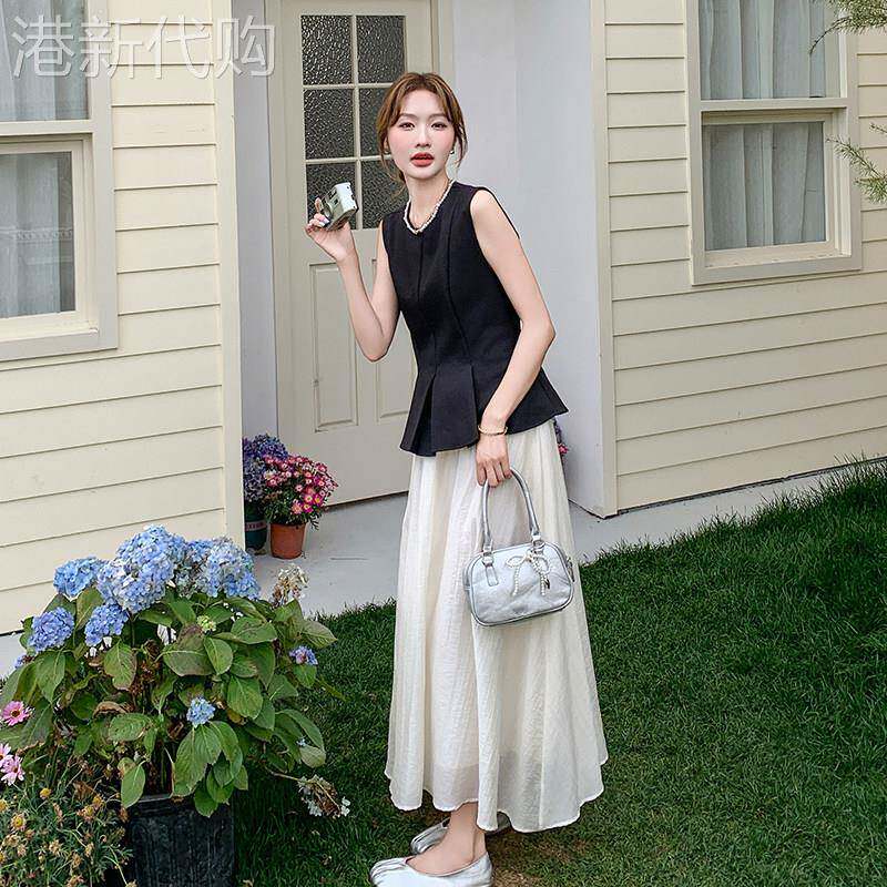 轻熟风高级感穿搭套装裙女2025新款无袖收腰背心半身裙气质两件套