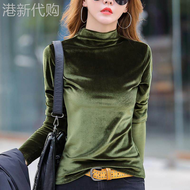 金丝绒打底衫女秋冬2025年新款韩版修身内搭洋气黑色长袖T恤上衣