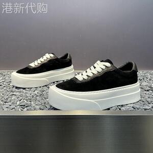 DMXUXM低帮厚底增高防滑耐磨系带圆头时尚百搭运动休闲小白鞋男潮