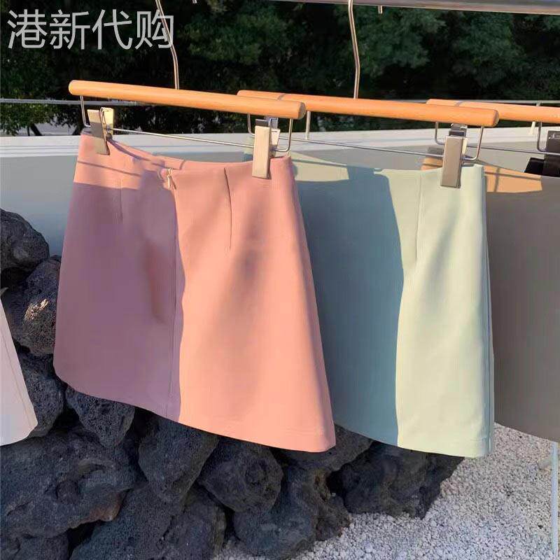 纯色西装半身裙女夏季2026新款高腰修身显瘦小个子短裙a字包臀裙
