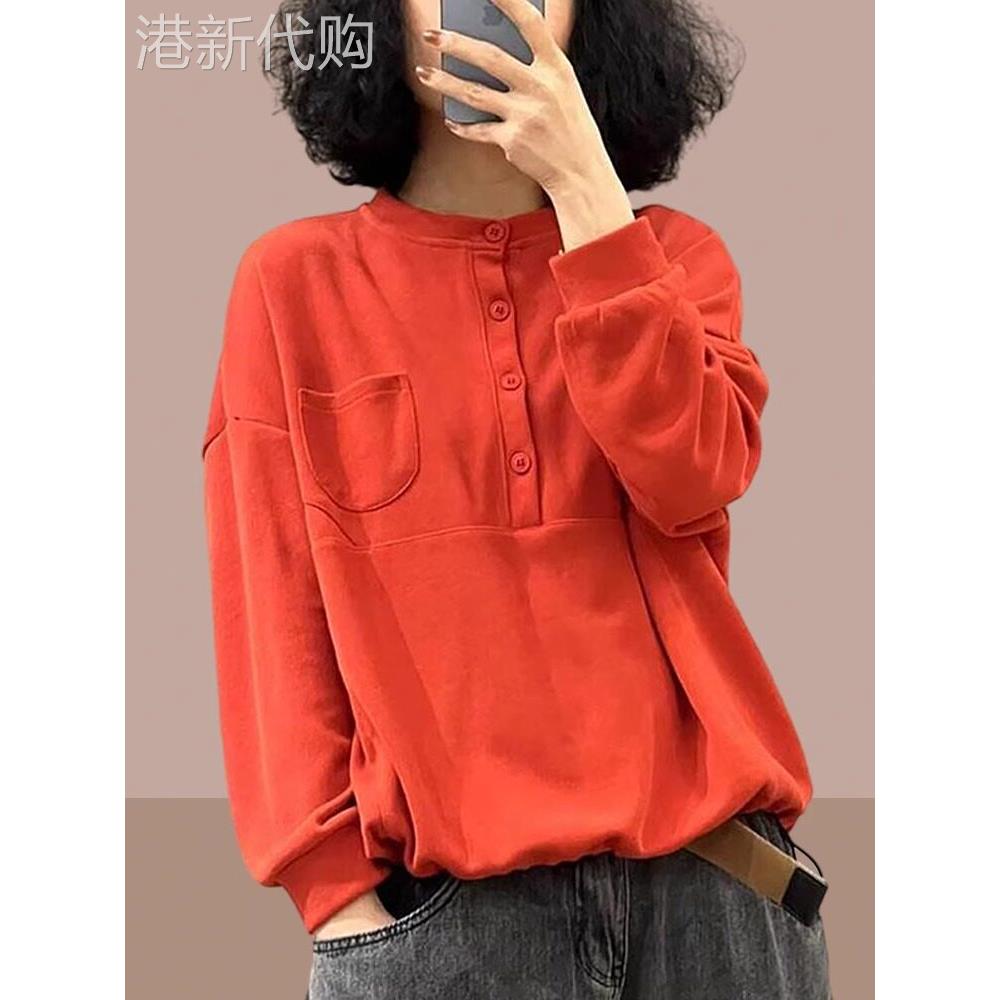 洋气长袖女士卫衣2025春秋季新款爆款小个子时尚上衣宽松大码女装