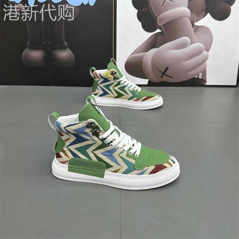 ZaSaFran!新款高帮男鞋民族风男士休闲高帮板鞋时尚百搭潮流板鞋