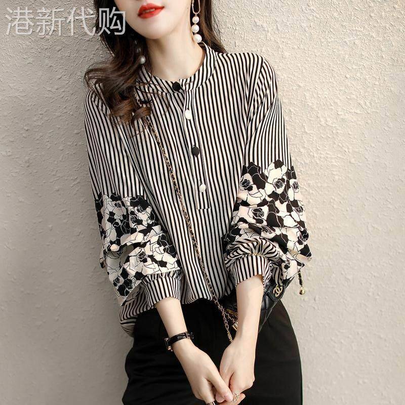 条纹上衣女春秋2025新款时尚复古宽松慵懒设计感小众长袖棉麻衬衫