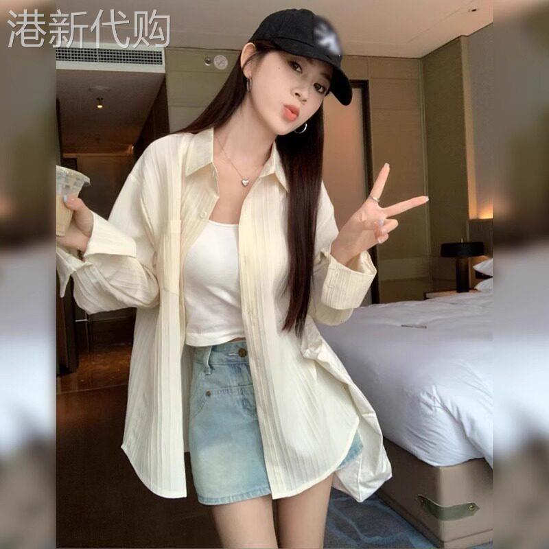 防晒衬衫外套女夏季薄款2026新款韩版宽松休闲衬衣设计感长袖上衣