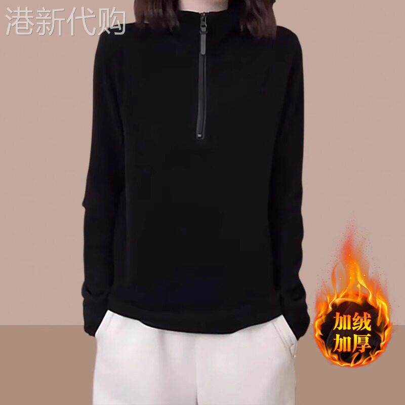 德绒长袖卫衣女士2025秋冬新款加绒加厚爆款小个子减龄女装打底衫
