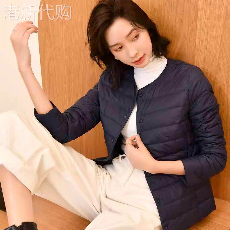 圆领羽绒服女秋冬2025新款轻薄内胆大尺码修身短款时尚保暖外套上