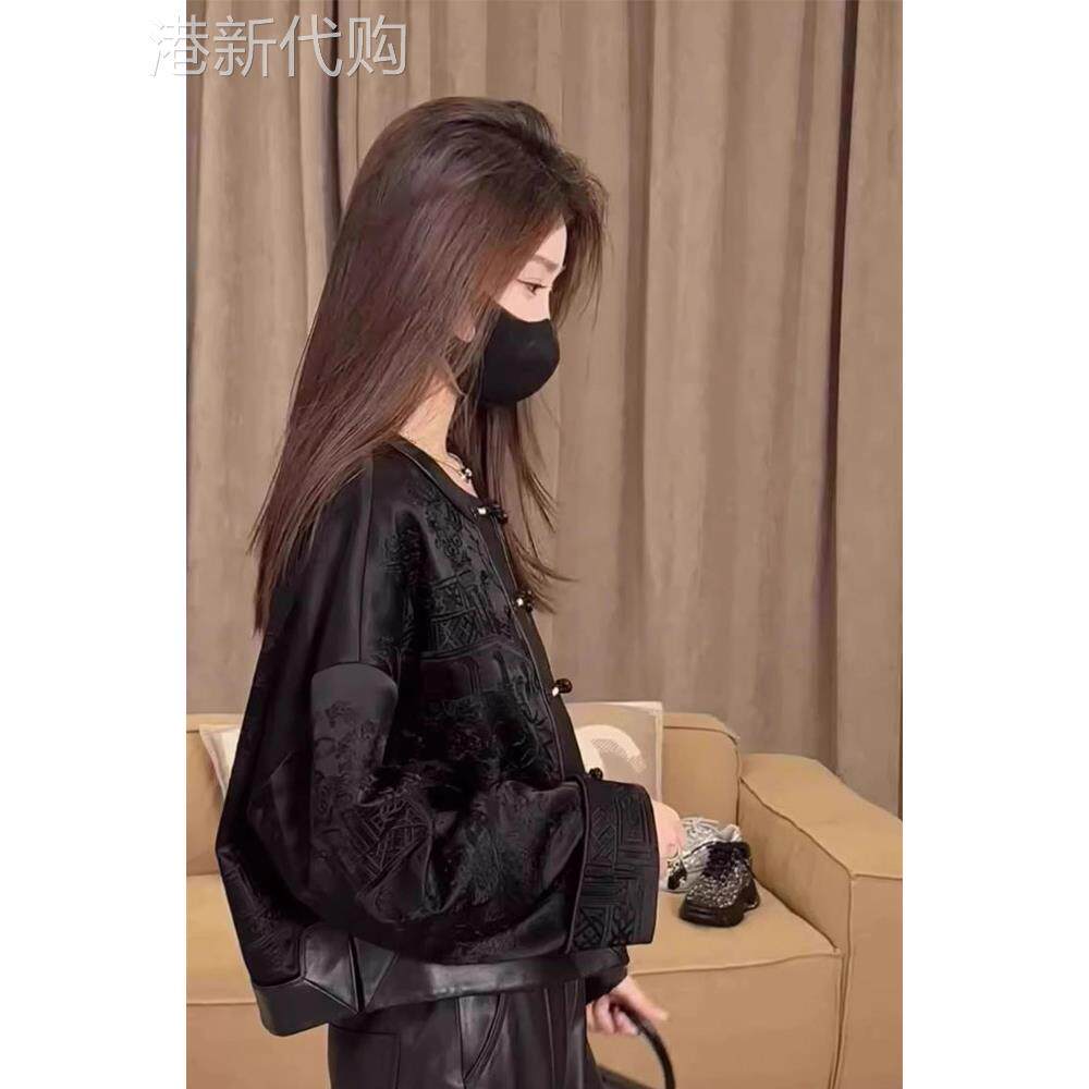 新中式外套女春秋2025新款高级感国风盘扣小个子短款夹克开衫上衣