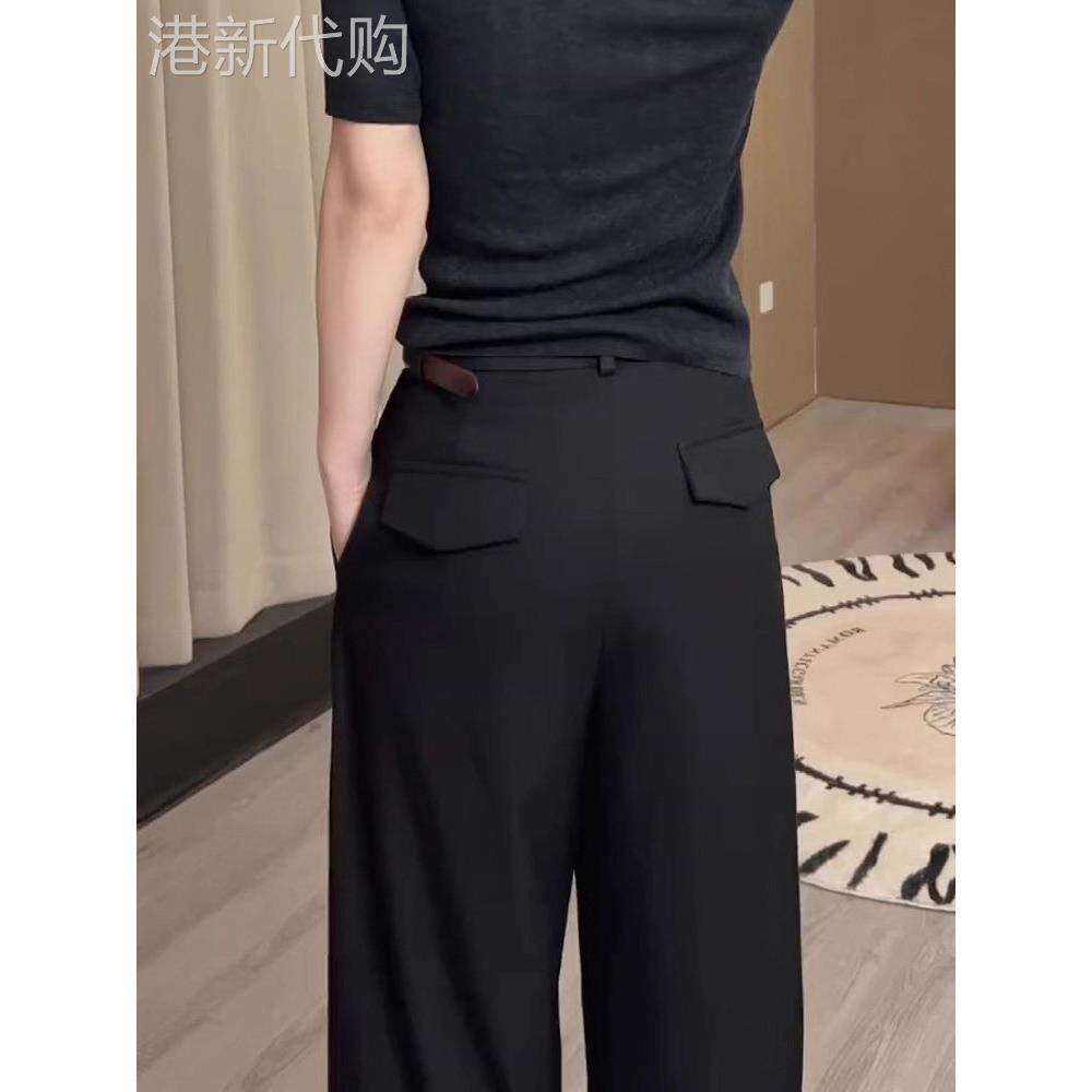 潮牌西装裤女2025春秋新款高腰大码胖mm直筒显瘦小个子休闲阔腿裤