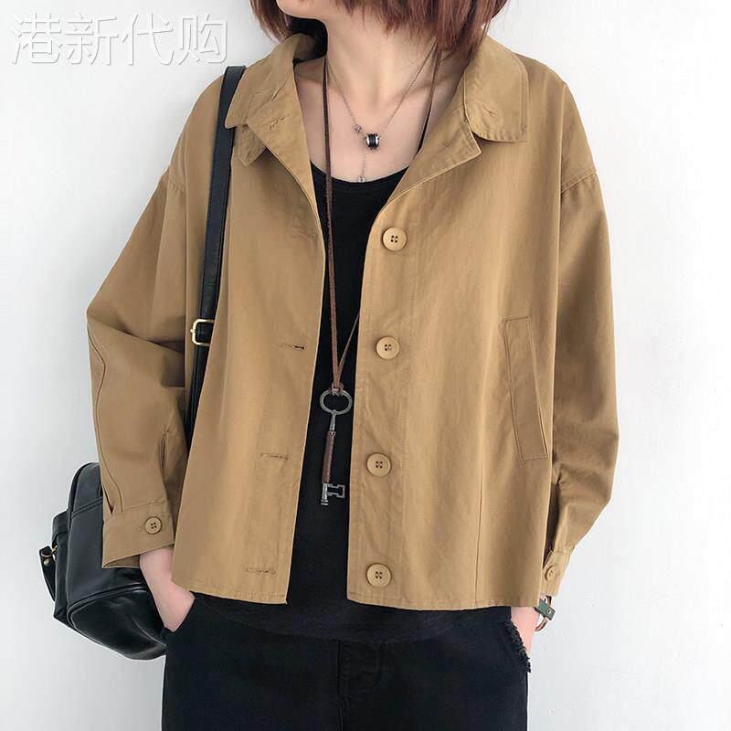 秋装夹克外套女2026新款大尺码女装宽松显瘦短款休闲开衫全棉上衣
