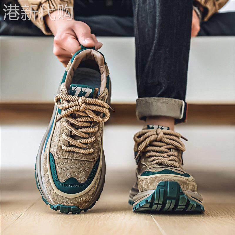 潮牌设计感复古厚底老爹鞋男新款潮流阿甘男鞋户外跑步休闲运动鞋
