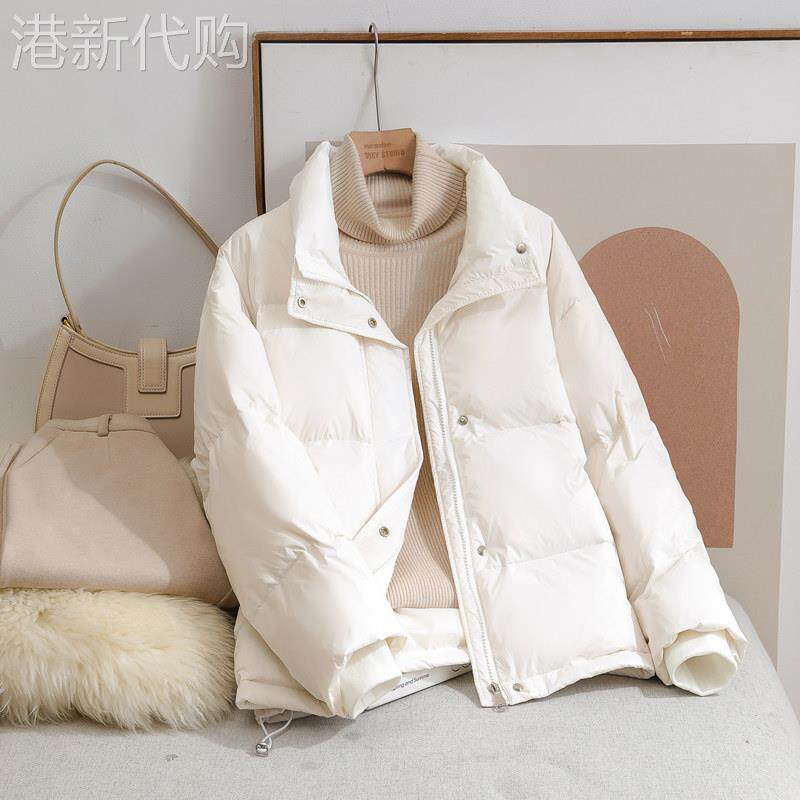 egmg短款羽绒服女冬季2025年新款韩版小个子加厚时尚面包服外套潮