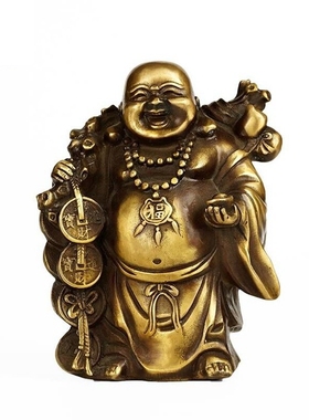 纯铜弥勒佛像布袋和尚工艺品