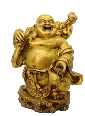 全铜办公室弥勒佛像工艺品