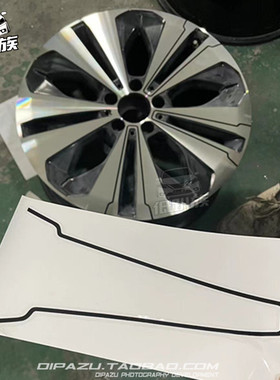 适用于奔驰EQ轮毂线条贴纸 轮毂装饰条 改装轮毂 车贴