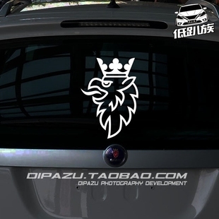 适用于萨博车身贴汽车贴纸 个性改装老鹰头像镂空防水车门贴 包邮