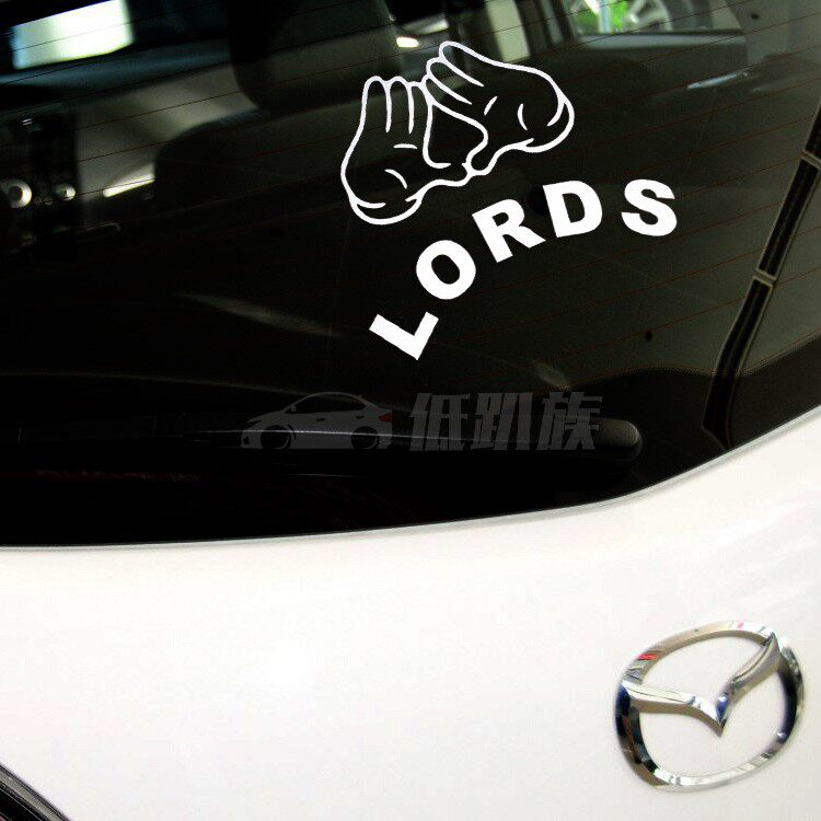德系FREEDOM自由LORDS领主汽车贴纸VWAUBI改装贴花后玻璃装饰贴