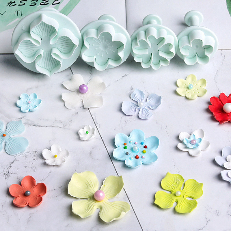 绣球花梅花桃花花瓣弹簧压模切模烘焙工具翻糖蛋糕装饰立体3d造型