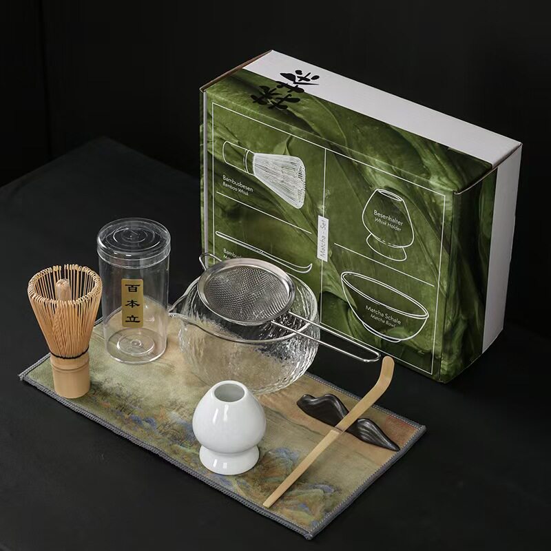 玻璃抹茶碗宋代点茶打抹茶工具茶筅立百本立茶拨茶道沙拉碗套装