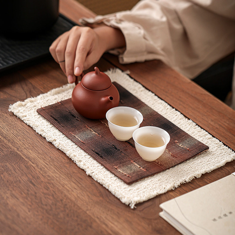 棉麻茶巾茶道专用吸水茶垫茶艺茶茶巾