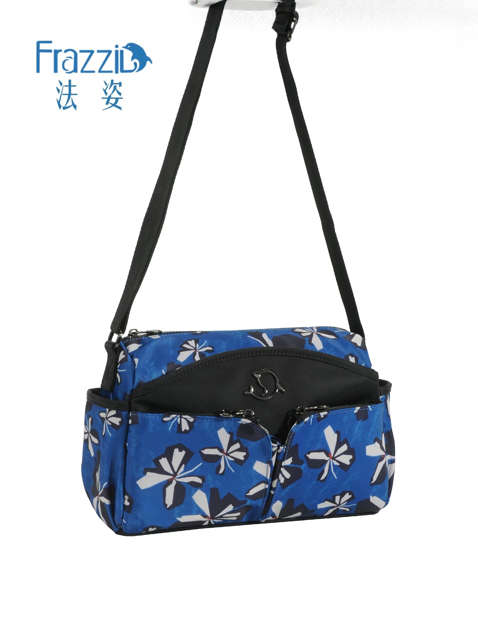 Frazzil/法姿女包斜挎包2026新款休闲尼龙单肩小包时尚花色妈咪包