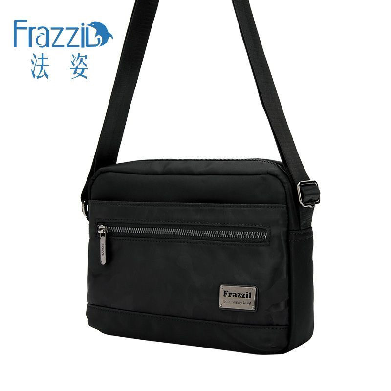 Frazzil/法姿新款斜挎包男尼龙横款包时尚休闲单肩小包百搭小方包