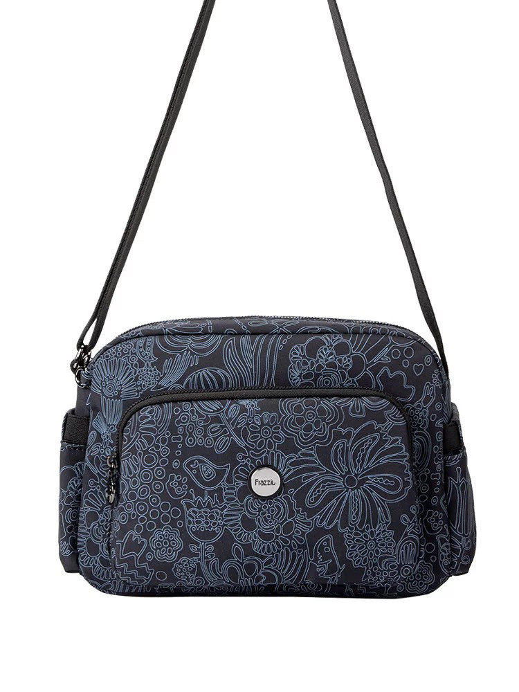 Frazzil/法姿女斜挎包新款时尚黑色尼龙布包休闲妈妈百搭单肩小包