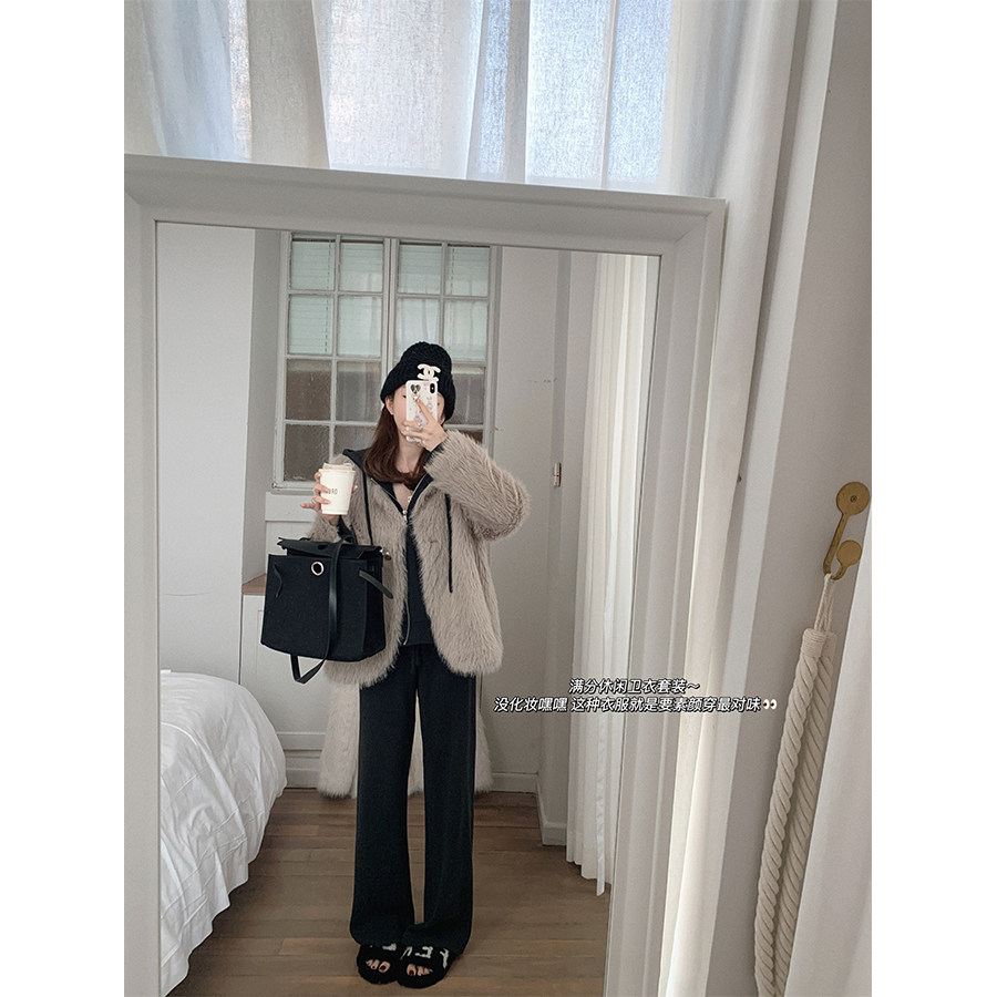 3개 구매시 밀키 홀리데이 세트 버전 1개 증정|편안한 레이지 라인 스웨트셔츠 세트 레이지 캐주얼 슈트