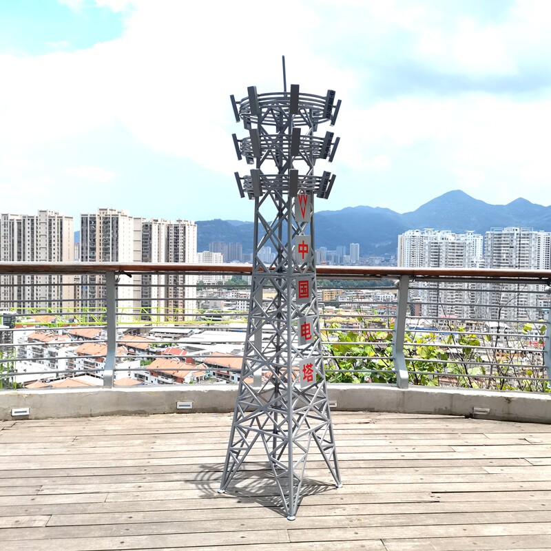 订制手工铁艺网络通信塔天线电信移动5G信号发射铁塔基站模型摆件