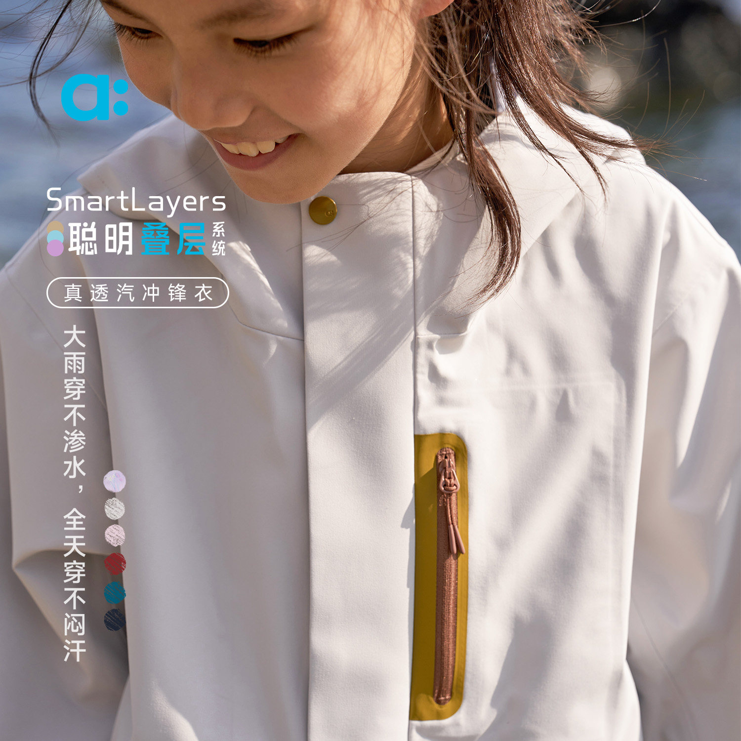 allblu幼岚【聪明叠穿】儿童透汽冲锋衣A类男童女童新款外套图片
