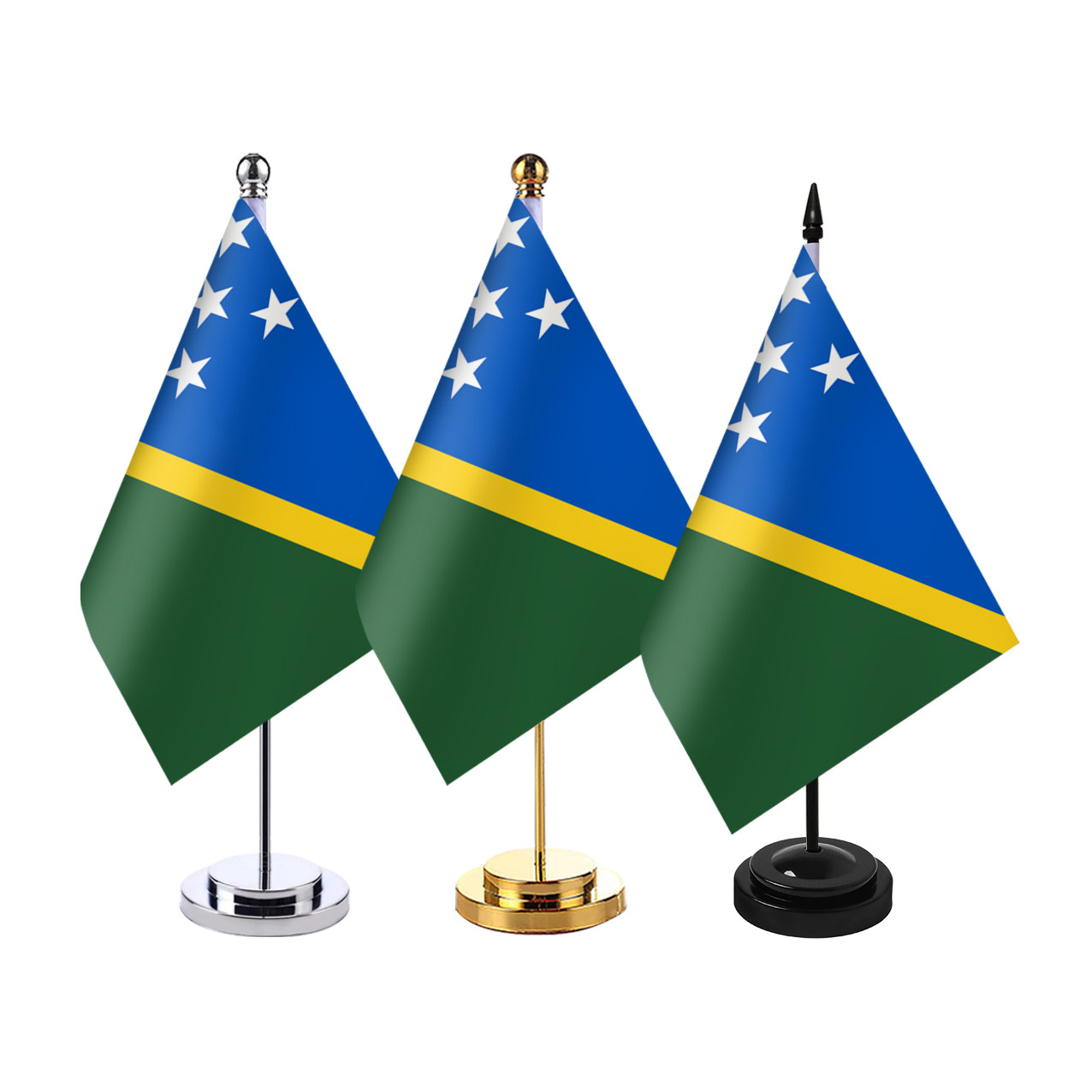 所罗门群岛国旗办公室桌旗座桌面旗帜摆件室内单杆旗架会议室装饰