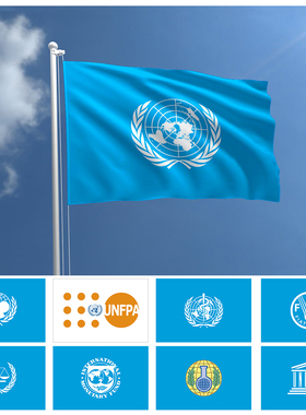 联合国各组织旗帜 WHO IFAD IMF IMO UNFPA UNHCR UNICEF 定制