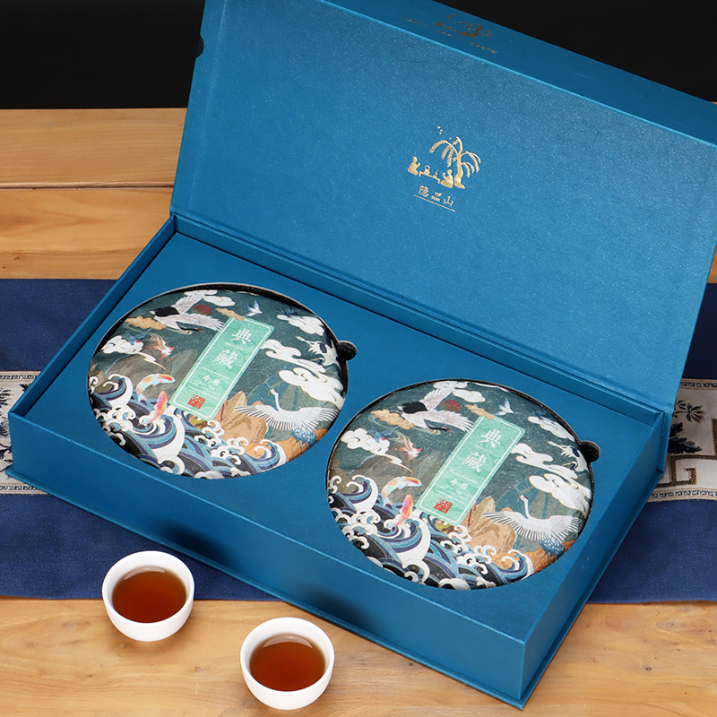 双饼普洱茶包装盒357g福鼎白茶寿眉包装普洱茶礼盒空盒定制茶饼盒