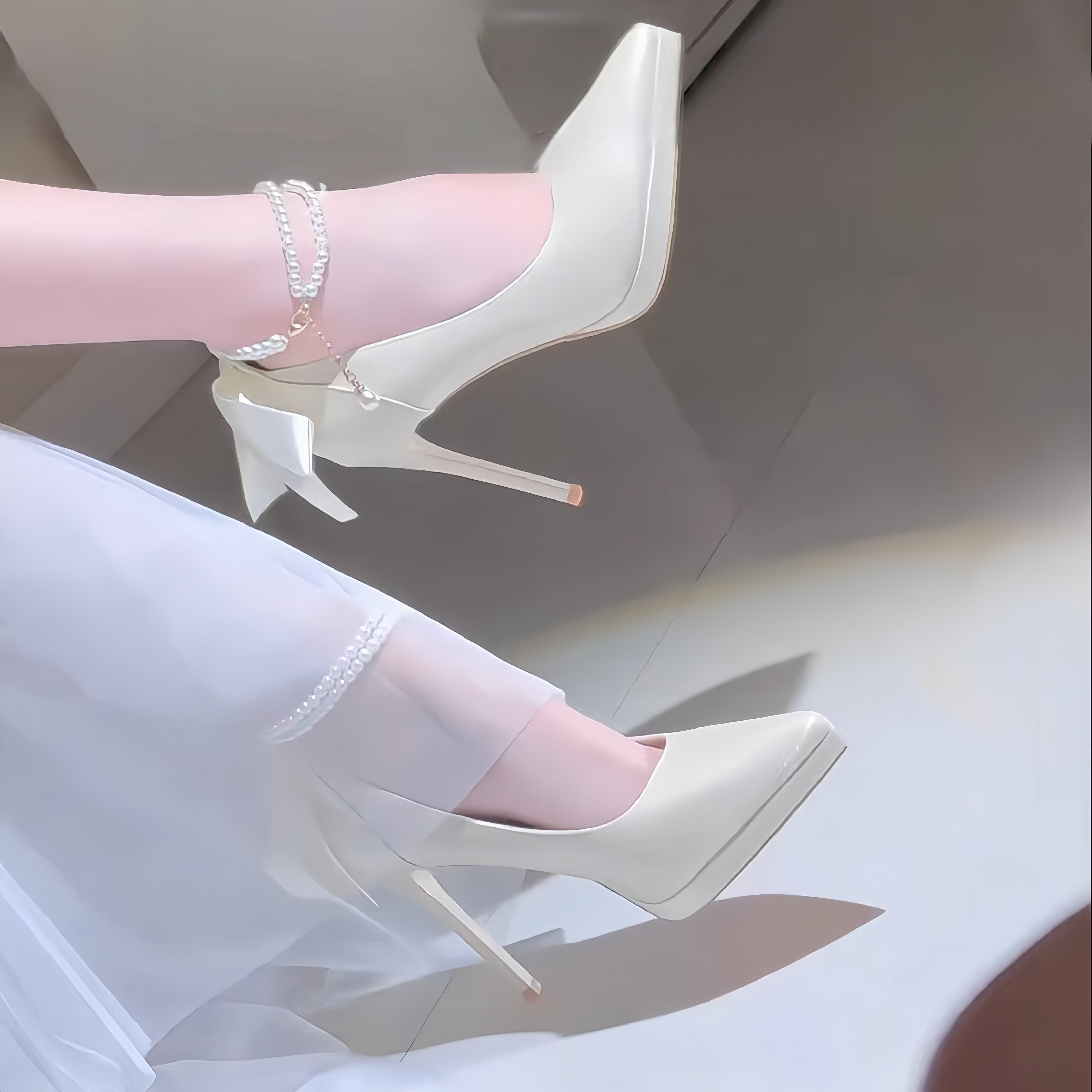 法式高跟鞋女主婚纱婚鞋伴娘鞋图片