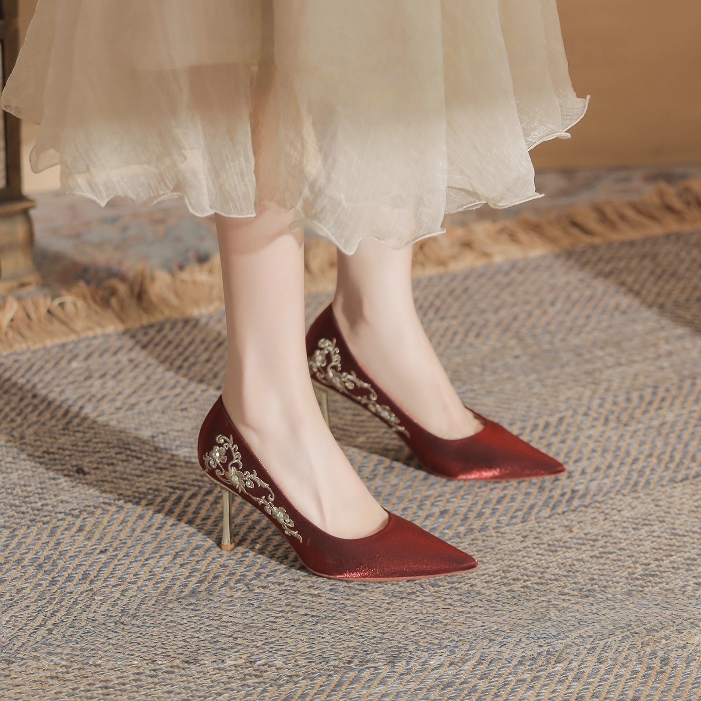 高跟鞋女秀禾婚鞋敬酒服新娘鞋
