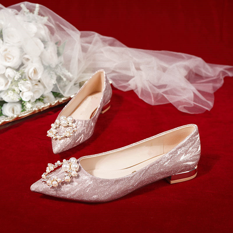 婚鞋女平底2025新款新