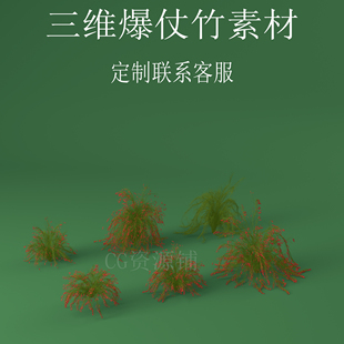 三维C4D爆仗竹3ds吉祥草fbx马鬃花观音柳花丁子马骔花obj虚拟素材