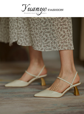 原野定制2026夏新款宴会轻奢名媛异形跟设计感小众包头高跟凉鞋女