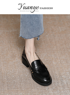原野粗跟英伦jk制服鞋气质小皮鞋真皮乐福鞋单鞋子女春秋2026新款