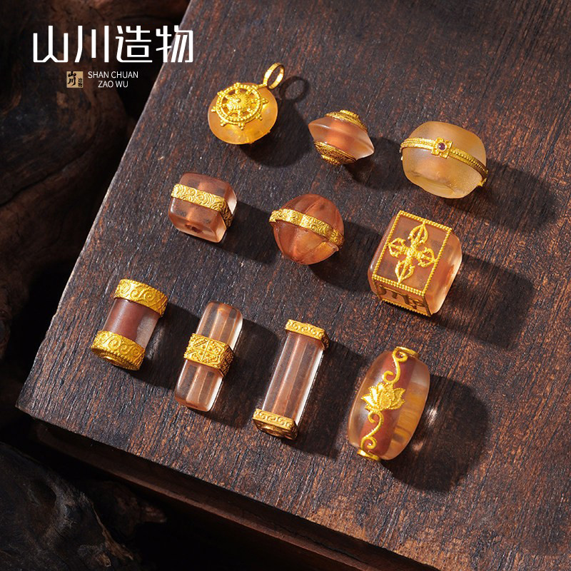 18K金配件diy白水晶老珠子隔珠图片