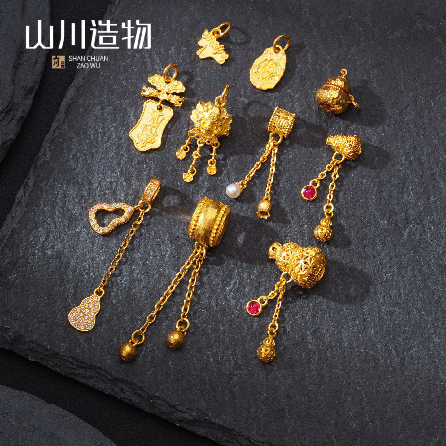 18k金配件diy铜钱吊坠葫芦隔珠