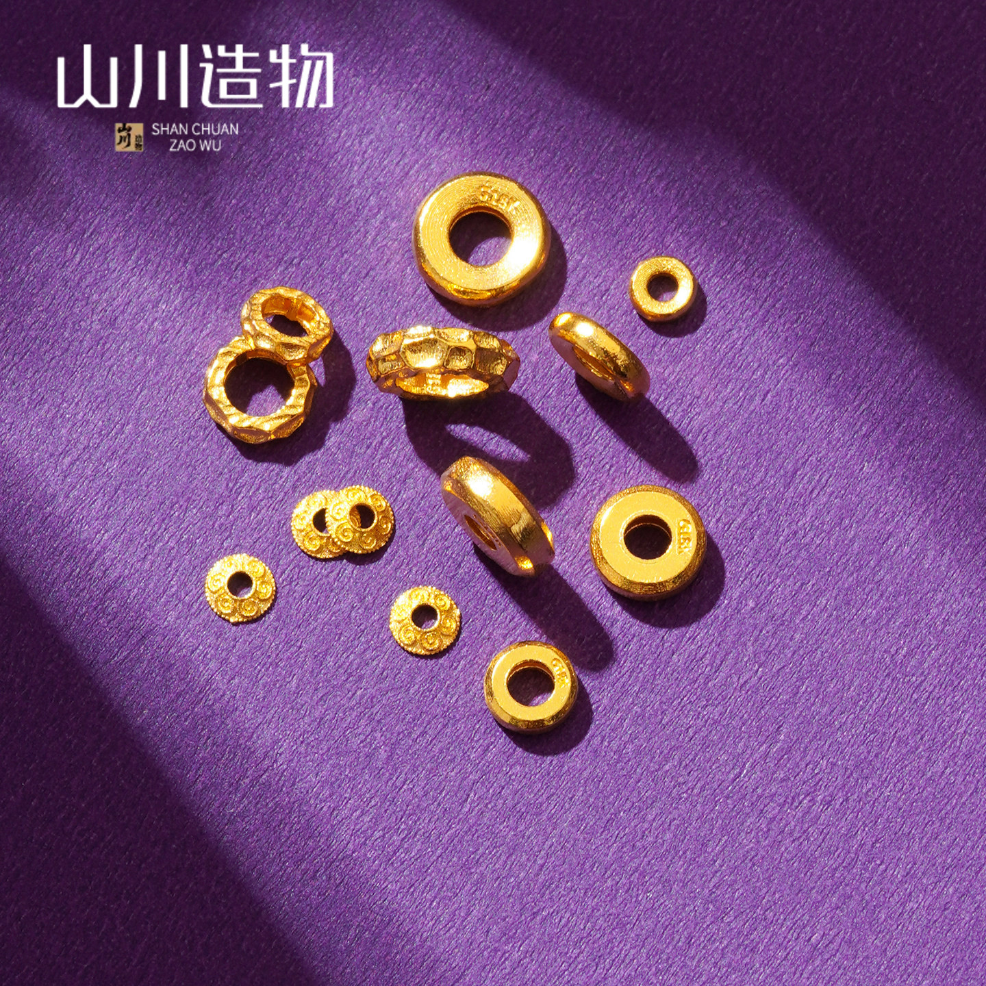 18K金配件diy花托隔珠配珠路路通