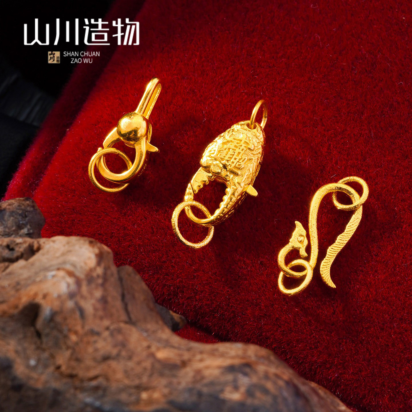 18K金配件diy龙虾扣弹簧扣头配饰图片