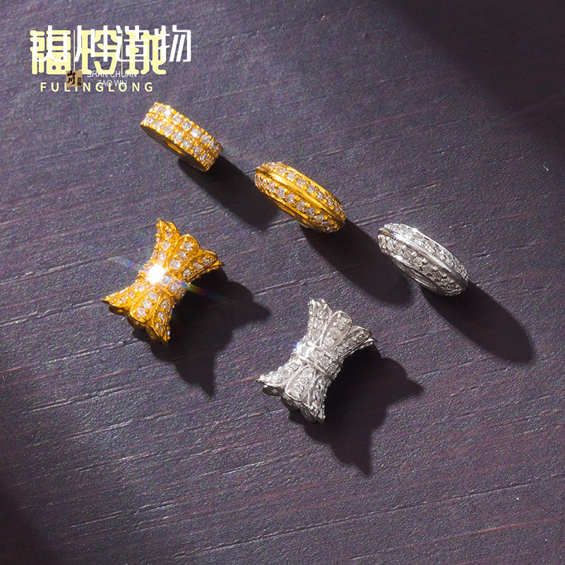 18K金配件diy钻石隔片隔珠管珠图片