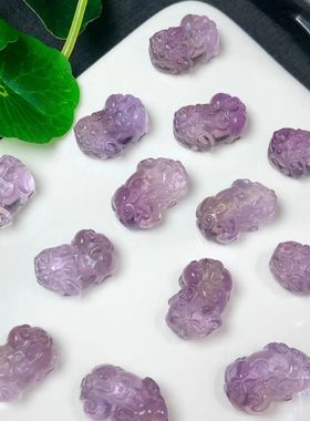 天然紫水晶貔貅吊坠男女款情侣项链手链配件配饰挂件饰品礼物