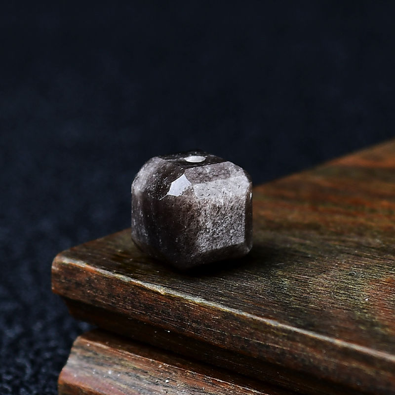 天然黑曜石银曜石方糖散珠单珠单颗方块diy串珠材料项链手链配件