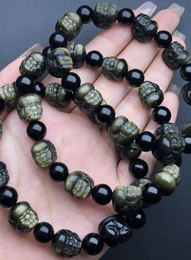 特价天然金耀石貔貅手链招财手链手串女款招财单圈情侣礼物