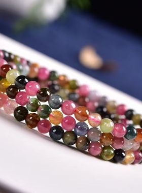 正品天然碧玺手链三圈老矿碧玺巴西糖果色手串彩虹手链旺夫礼物