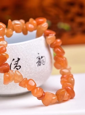 天然手链碎石红东陵碎石随型单圈随行手链女